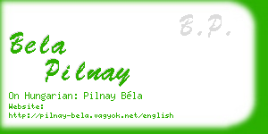 bela pilnay business card